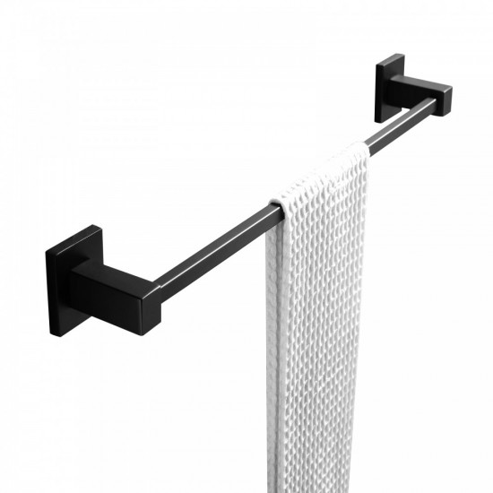 Ottimo Nero Black Single Towel Rails 600mm